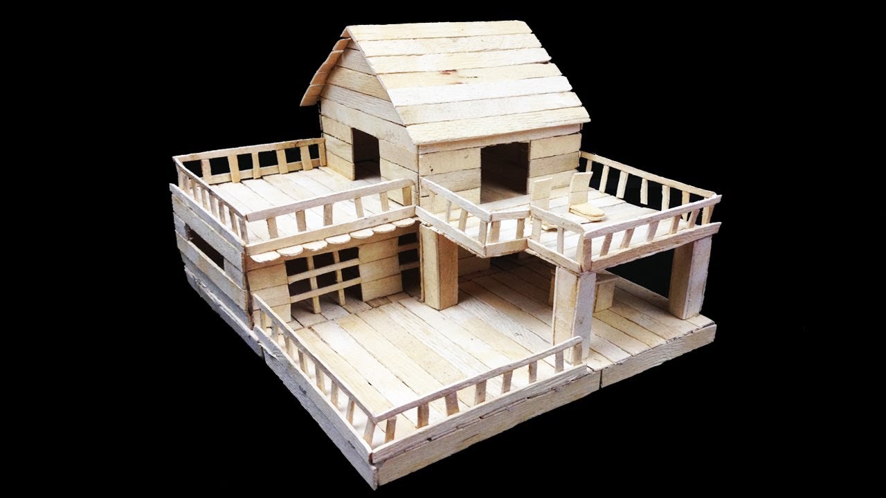 HOW TO MAKE POPSICLE STICK HOUSE || KIDS DIY