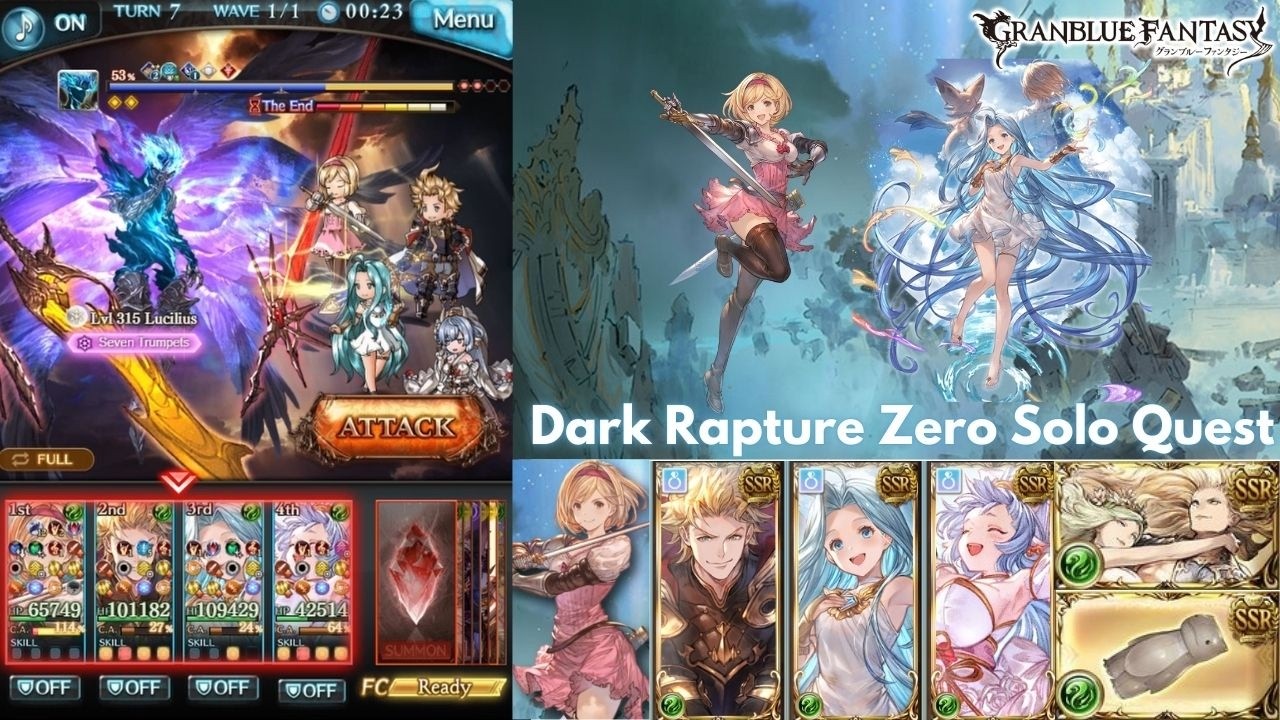 [GBF] Dark Rapture Zero Solo Quest | SSR Lyria Showcase | [グラブル] [ルリアお試し]