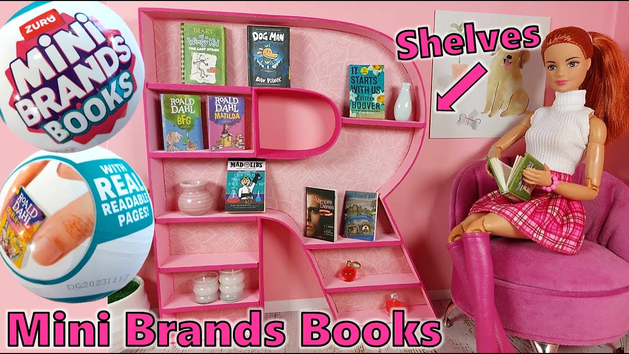 Making a Bookshelf 📚 Plus Opening Mini Brands Books
