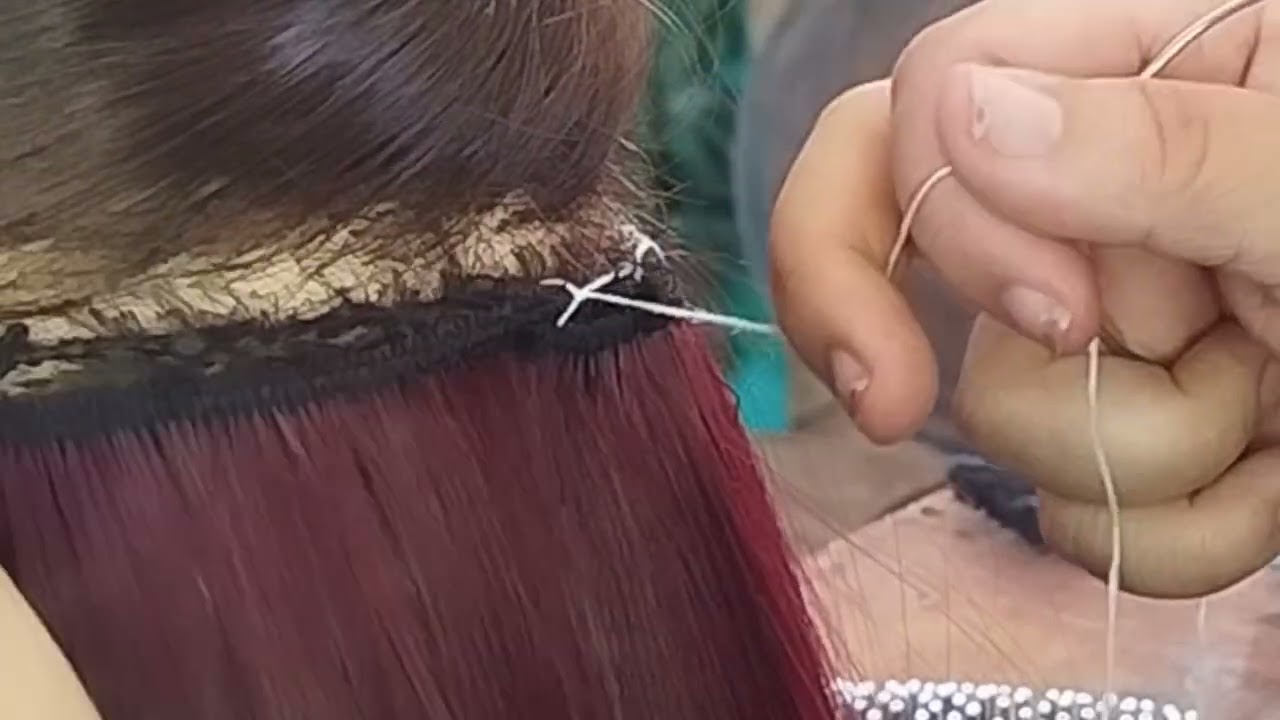Colocação em Megahair Tela no Nó Italiano com base em Trança
