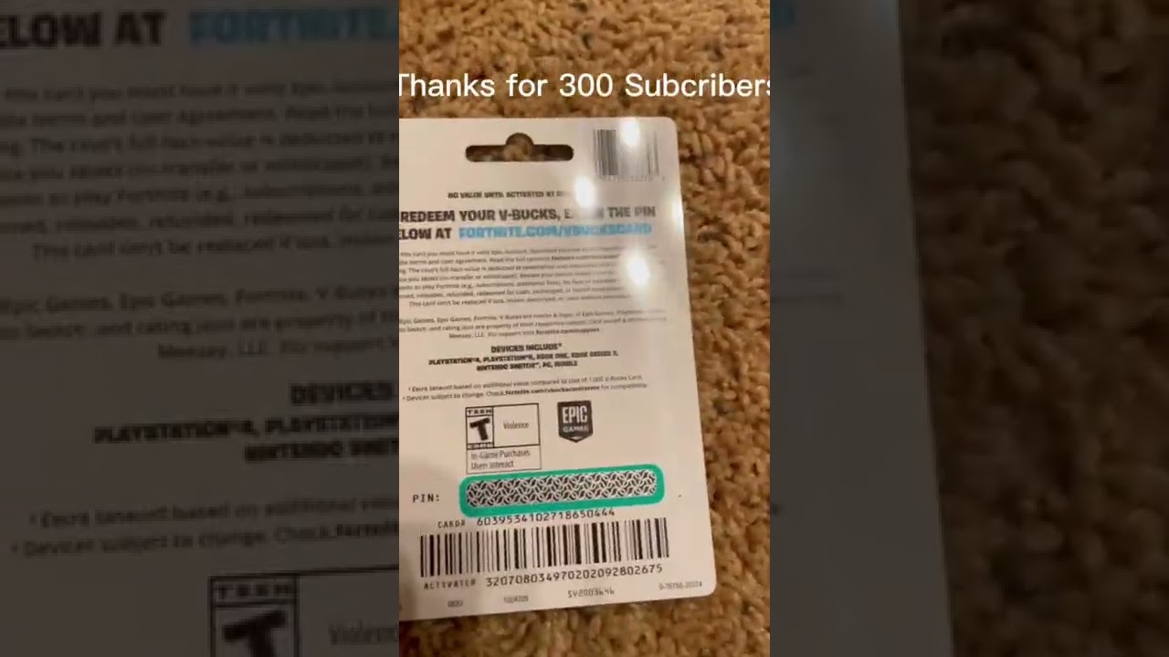Free vbuck gift card 300 subscribers #short #fortnite #vbucks #giveaway