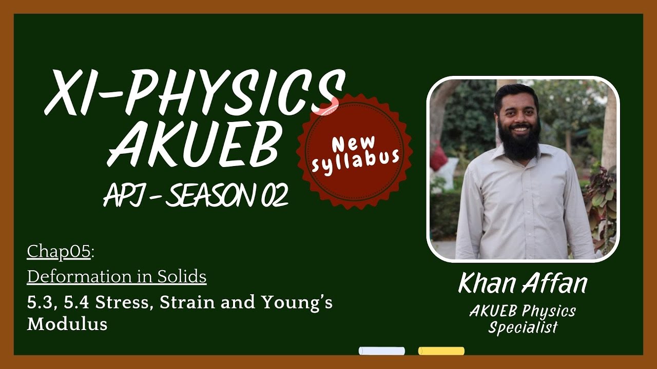 5.3, 5.4 Stress, Strain and Young Modulus | XI PHY AKUEB (New Syllabus) | 2025-26 | (Urdu/Hindi)
