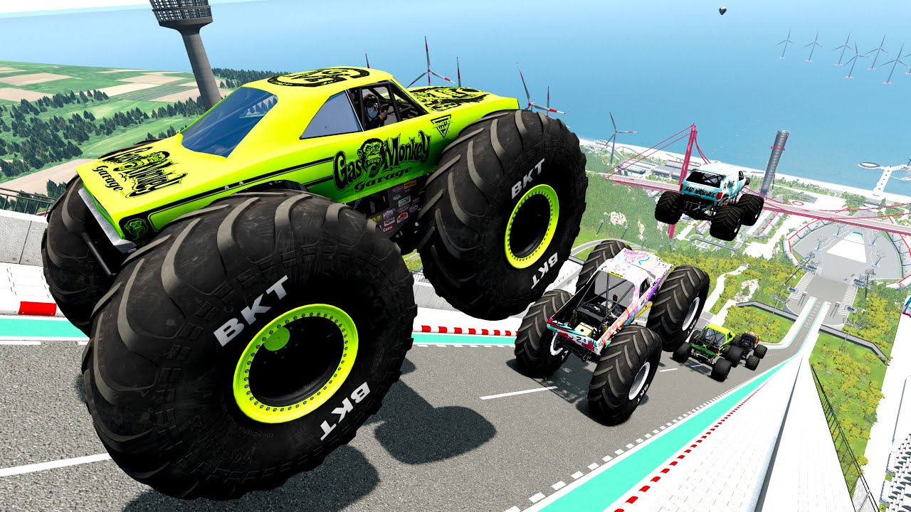 Epic High Speed Monster Truck Jumps And Crashes#46 - BeamNG Drive