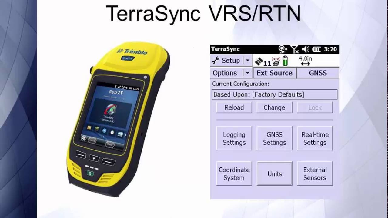 Real Time Settings in TerraSync VRS RTN