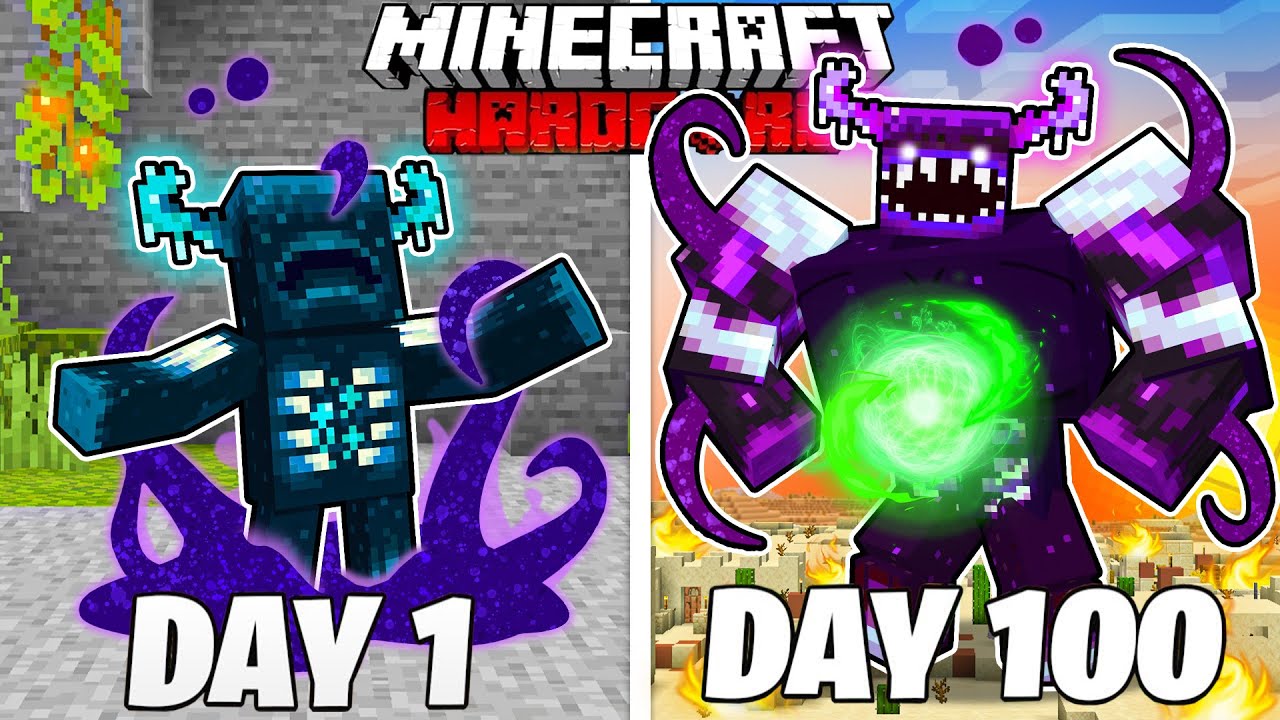 I Survived 100 Days as a CURSED WARDEN in HARDCORE Minecraft