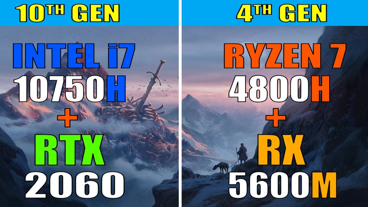 RYZEN 7 4800H + RX 5600M VS CORE i7 10750H + RTX 2060 | PC GAMES TEST |