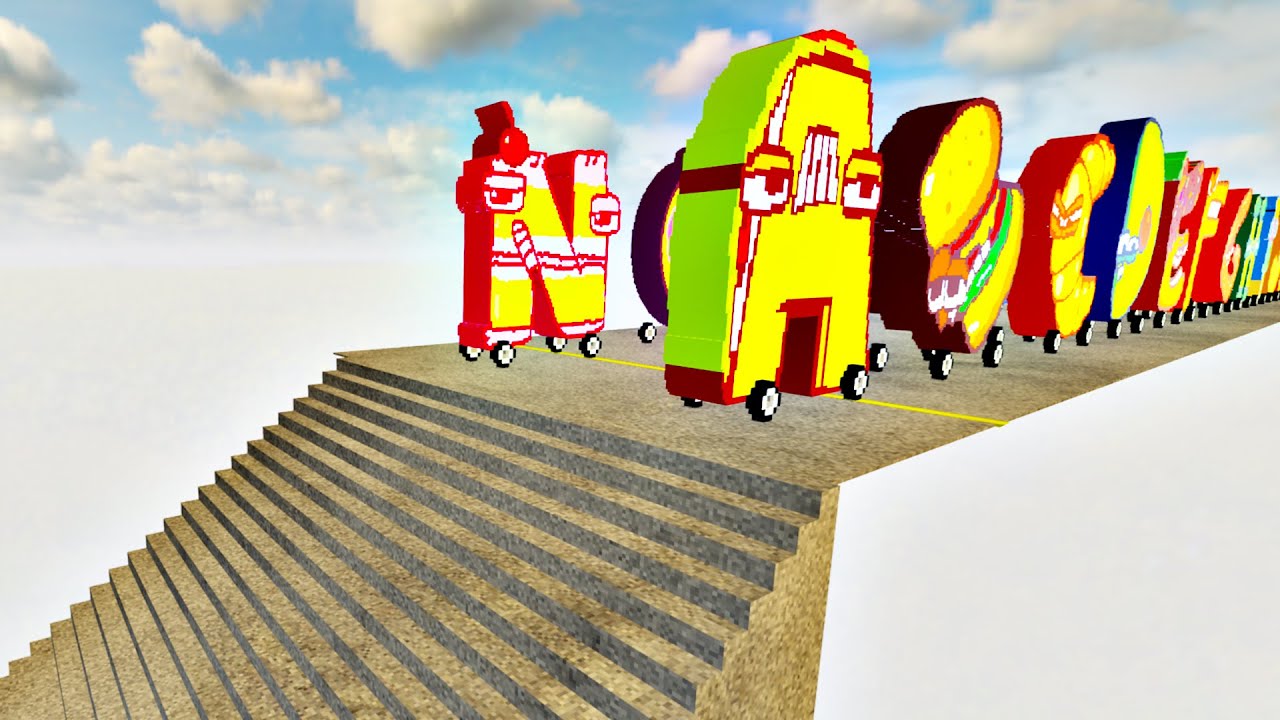 1000 Stair Descent: Can Food Alphabet Lore Cars Survive the Ultimate Challenge in Teardown?