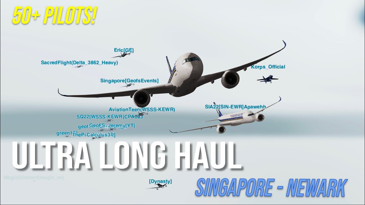 GeoFS - Singapore to Newark | Incredible Ultra Long Haul Event!