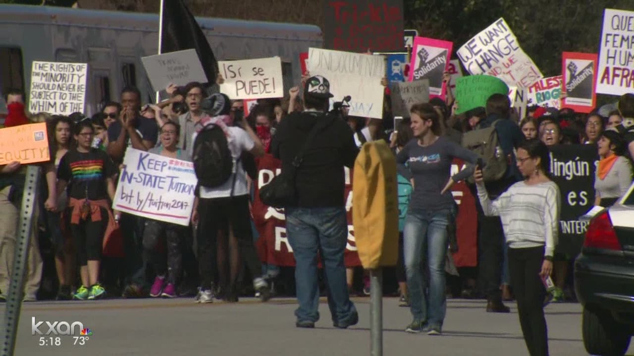 UT students, protesters march through downtown Austin