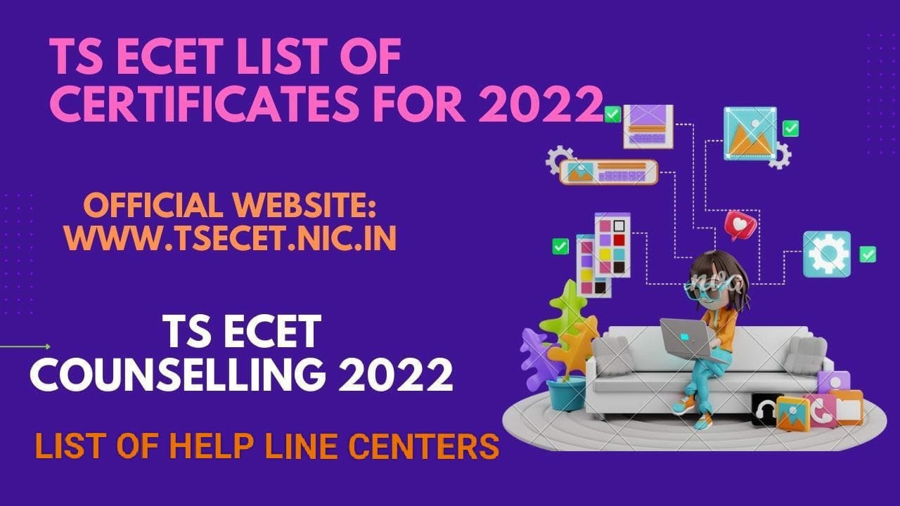 TSECET 2022 Certificate Verification, Counseling and Help Line Centres