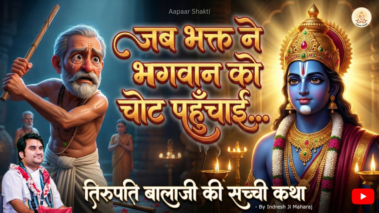 😱When Bhakt Hit Bhagwan | Tirupati Balaji की ठोड़ी पर सफेद निशान का रहस्य #indreshji #bhaktipath