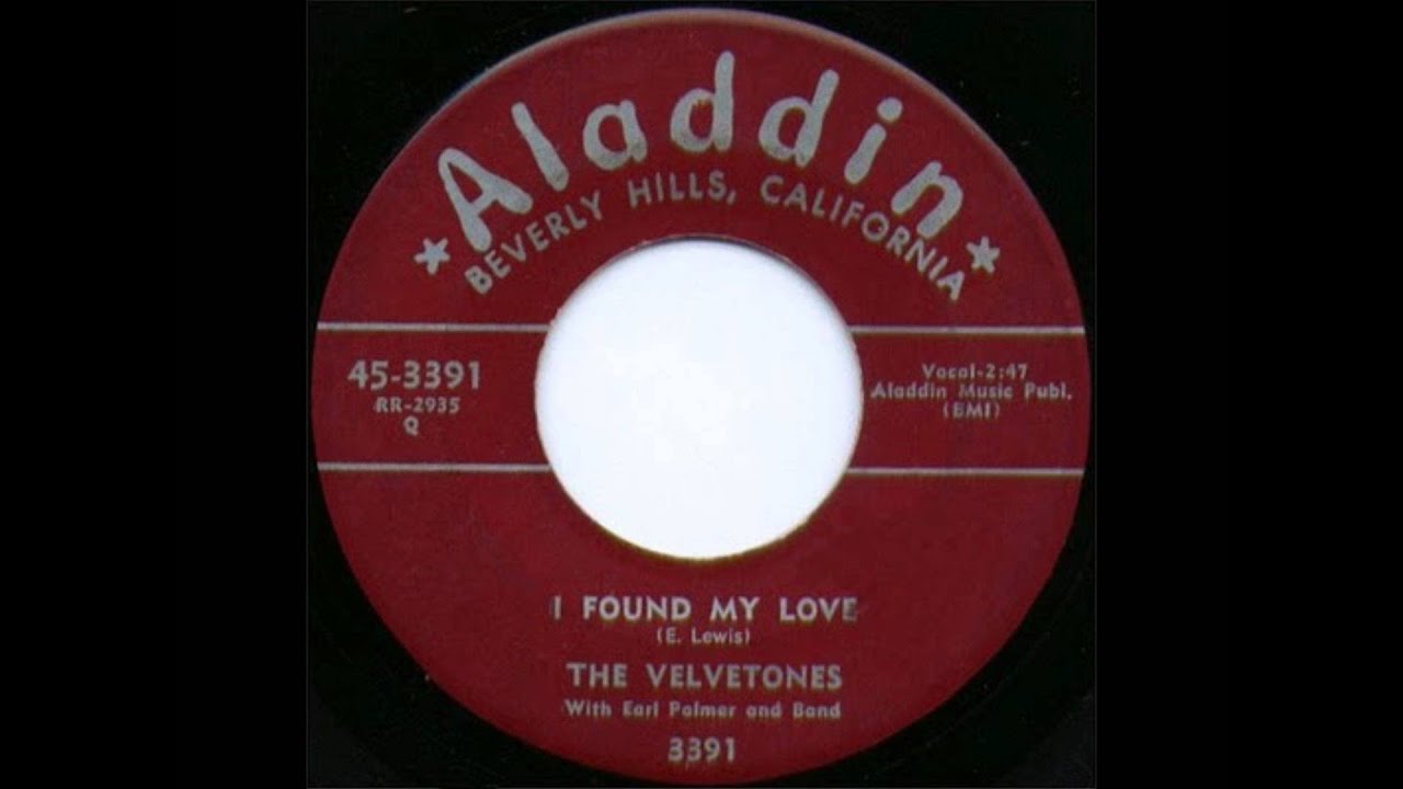 VELVETONES - I FOUND MY LOVE / MELODY OF LOVE - ALADDIN 3391 - 1957