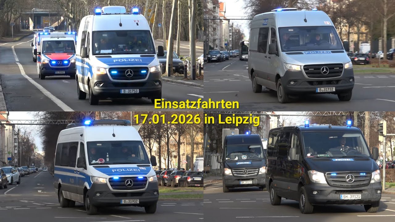 [Links gegen Links - 17.01.2026 in Leipzig] Einsatzfahrten Zusammenschnitt | BePo aus 3 Ländern