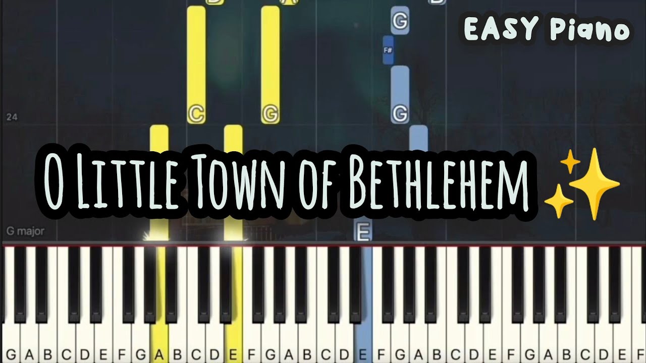 O Little Town of Bethlehem | Christmas Carol | X'mas Song (Easy Piano, Piano Tutorial) Sheet