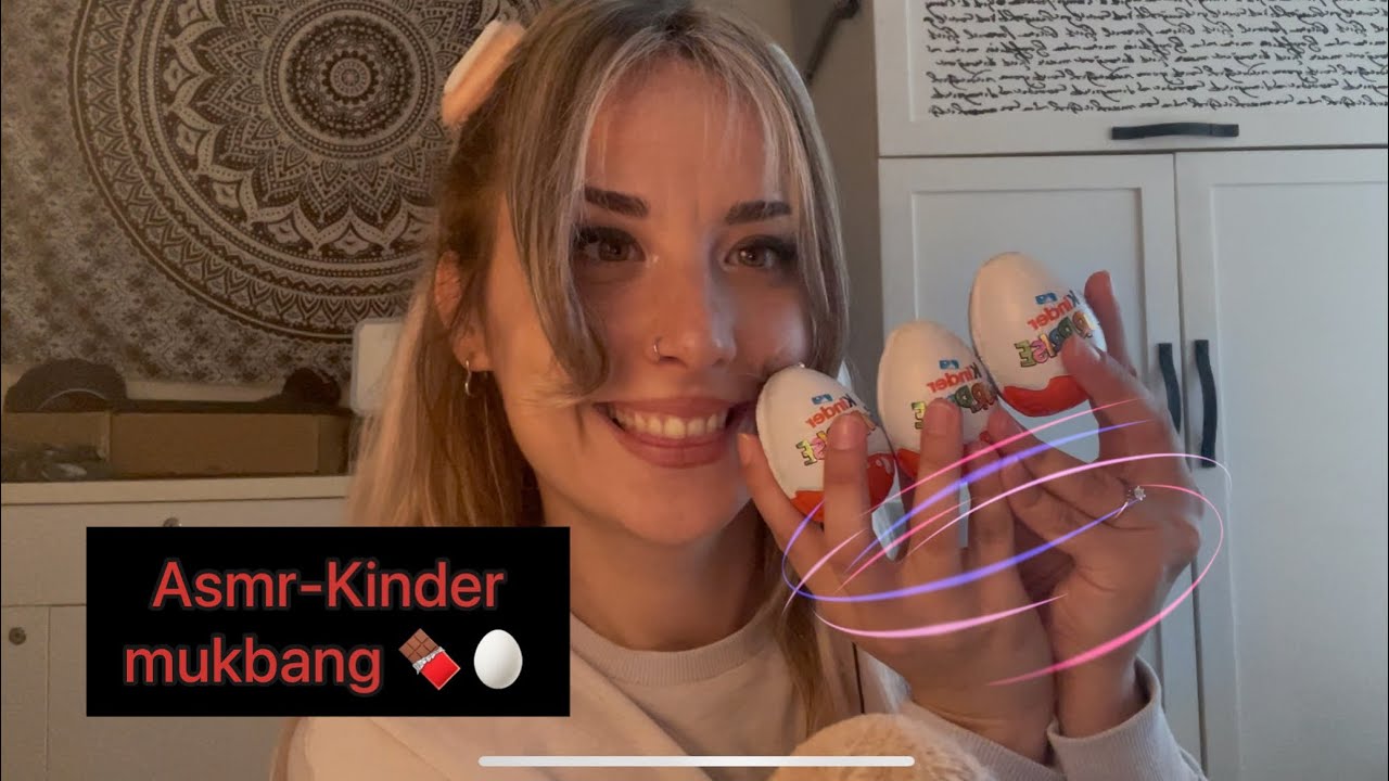 Asmr-Kinder mukbang 🍫🥚 #asmr #mukbang #kinder