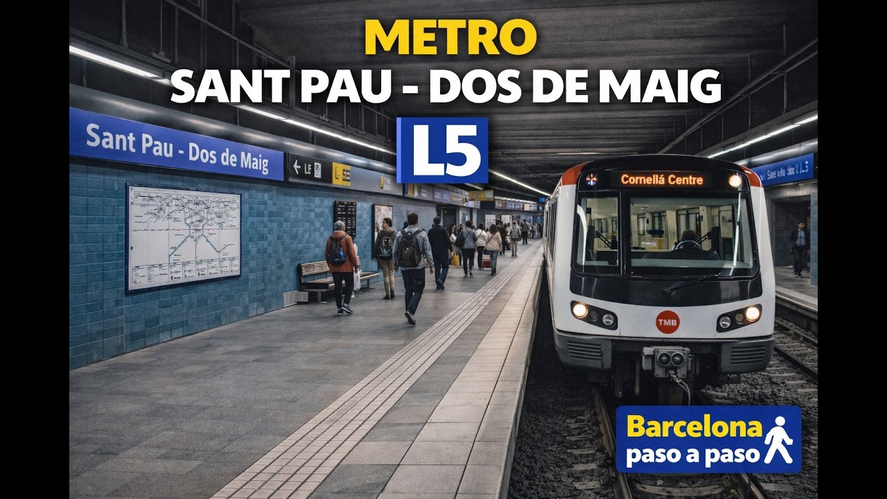 Metro Sant Pau - Dos de Maig,  Línea 5 | Paseo en 4K por Barcelona | Walking Tour in Barcelona