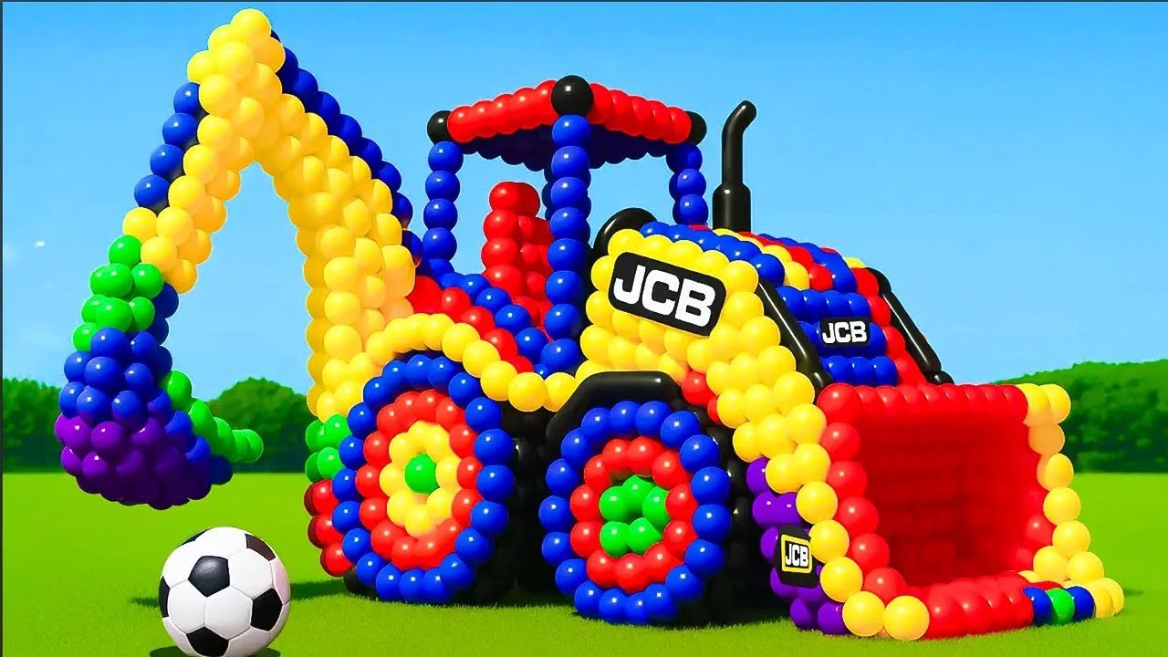 The mascot vibrato assistant JCB and Tractor placed on the football field is popular, co produced