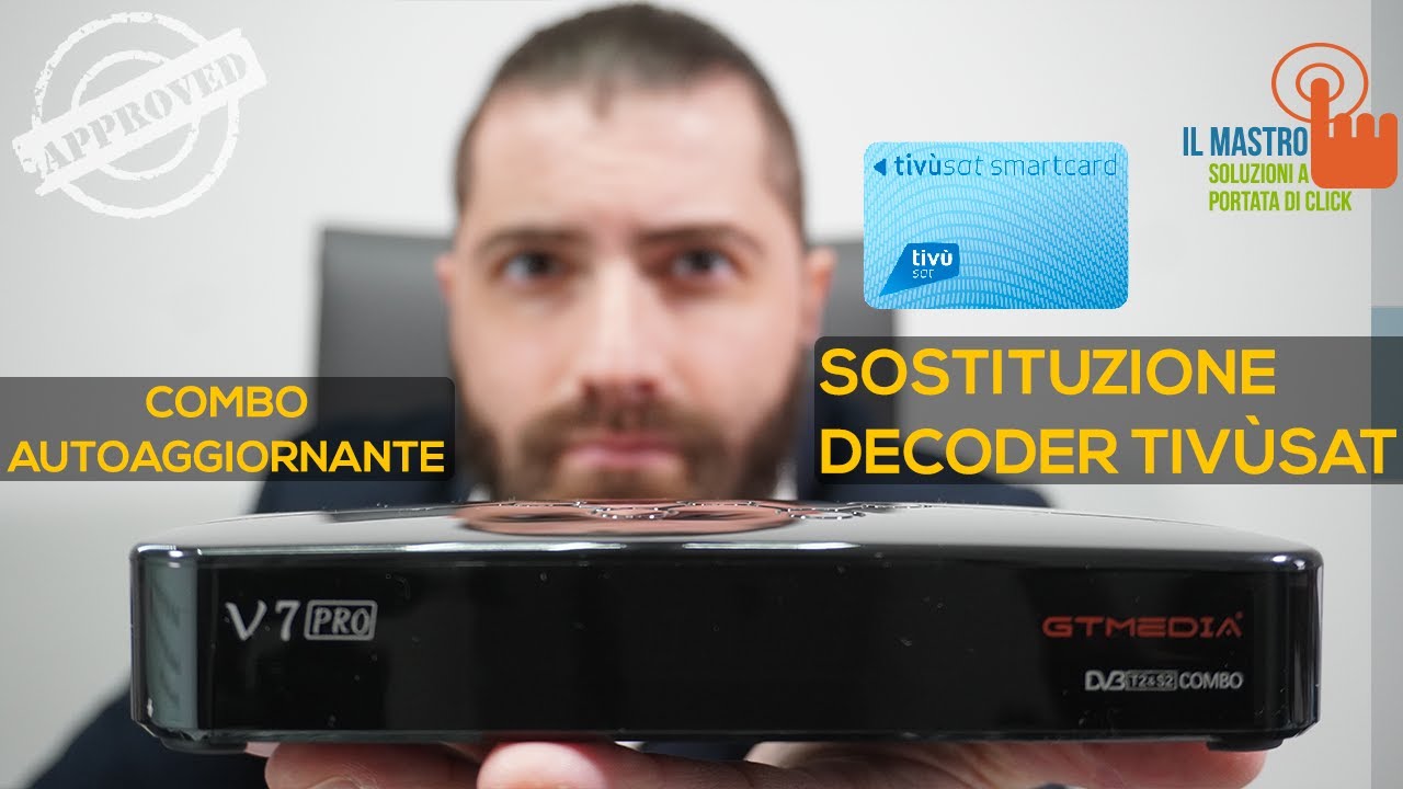Tivùsat Hd Sostituzione Decoder Tvsat GT Media v7 Pro Combo Switch Off Decoder DVB S2 T2 DTT LCN