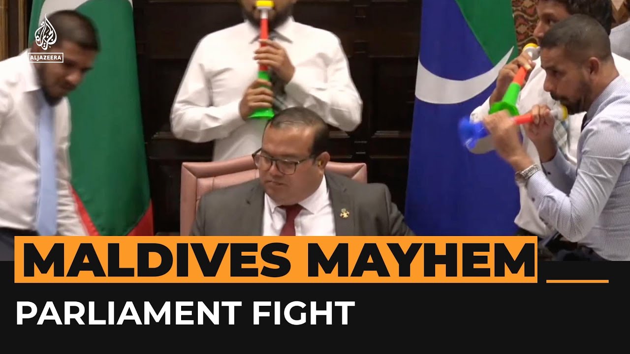 Chaos during Maldives parliament session | #AJshorts