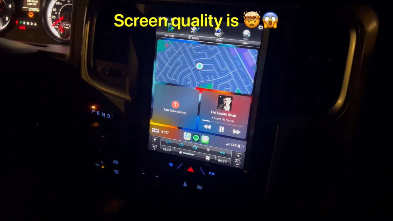 Best Dodge Ram 1500 Teslastyle CarPlay - Android Auto  Headunit infotainment 2014-2019