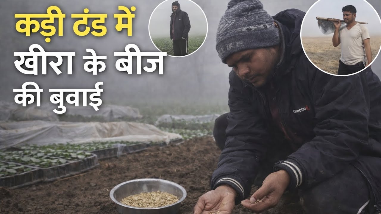 सर्दी में खीरा कैसे बोए | Real Farming Vlog| Daily vlog |day 21| sainiji vlogs | YouTube 