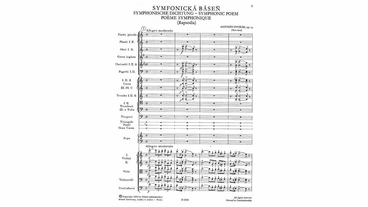 Dvořák: Rhapsody in A minor (Symphonic Poem), Op. 14, B 44 (with Score)