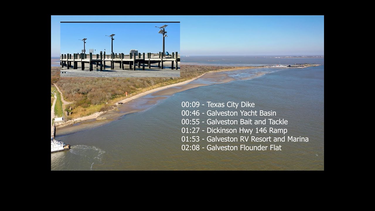 Galveston Bay Extreme Low Water Boat Ramp and Flounder Holes