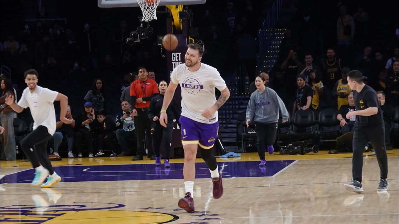 Luka Doncic going through his pre game workout 