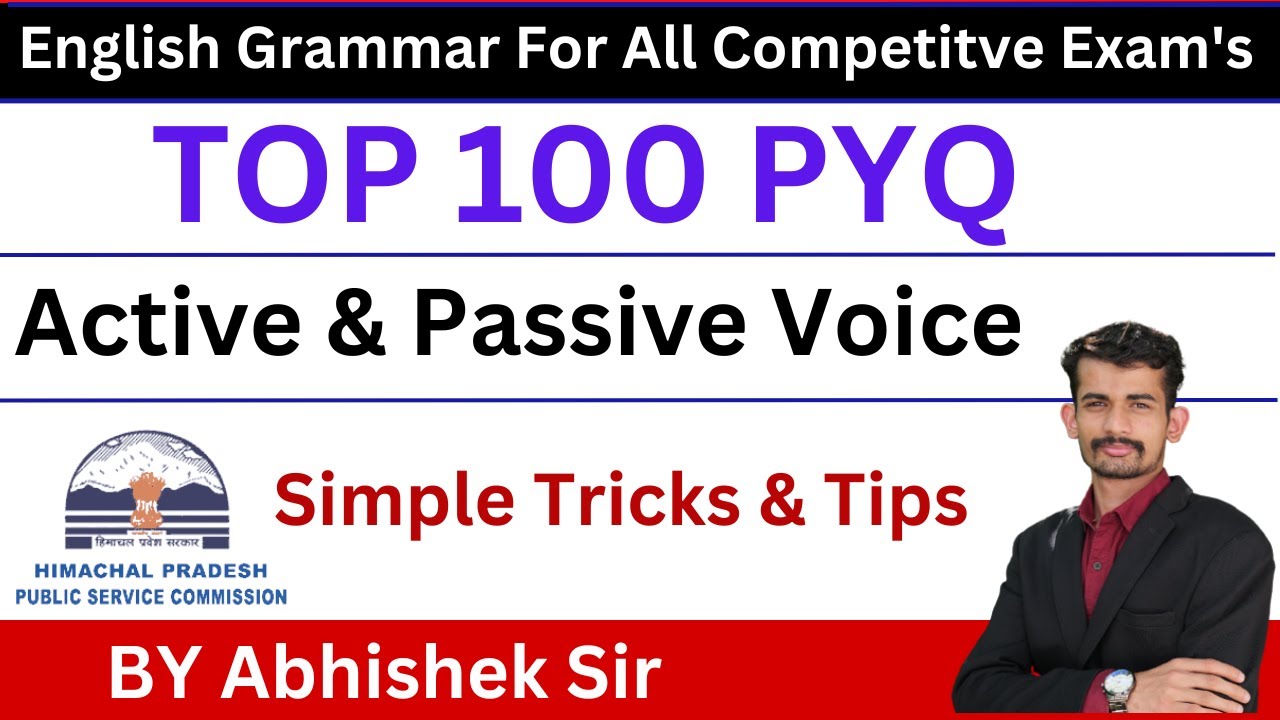 GENERAL ENGLISH | ACTIVE AND PASSIVE VOICE  | HP POLICE CONSTABLE | ENGLISH VOICE| ENGLISH GRAMMAR