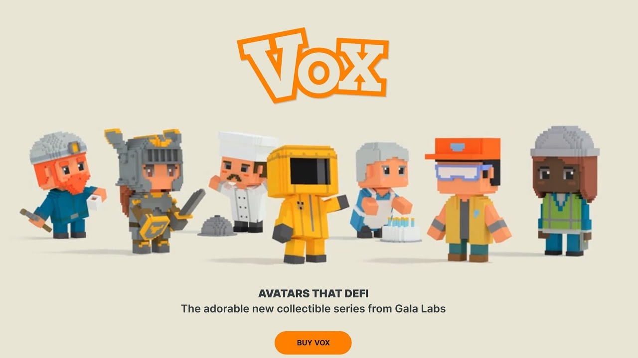 VOX盲盒開始售賣，可愛的3D形象NFT到時候可以賺取VOXcoin