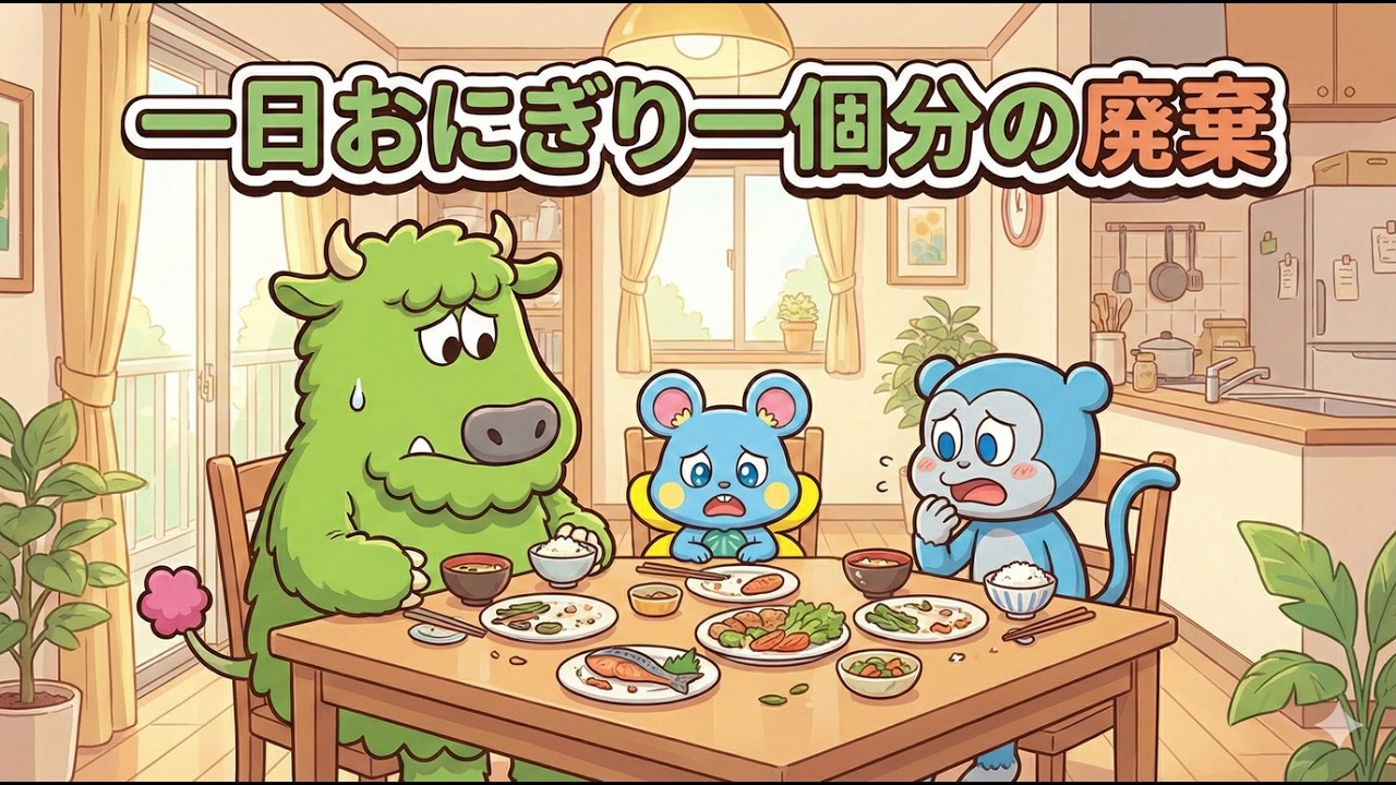 【ほぼ1分で学ぶ】　日本の1日食品ロス　※フードロス編