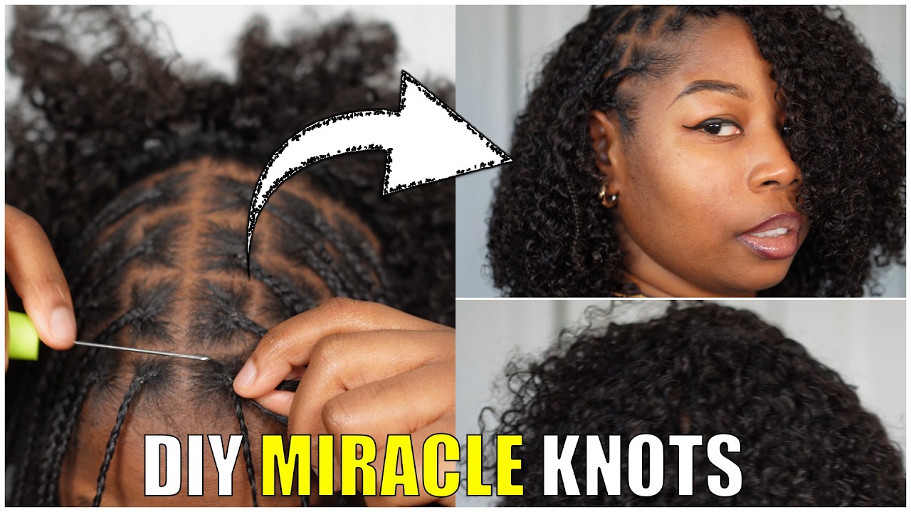 The Easiest Way To Install Miracle Knots! Kinky Coily Crochet Hair