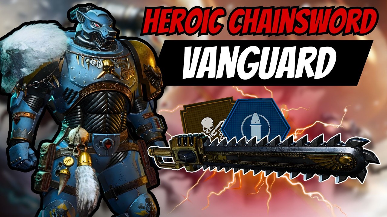 Vanguard HEROIC Chainsword PUNCHES Tyranid Hordes Down a Flight of Stairs Viciously - Space Marine 2