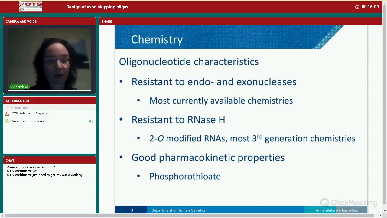 Annemieke Aartsma-Rus: Design of Exon Skipping Oligonucleotides
