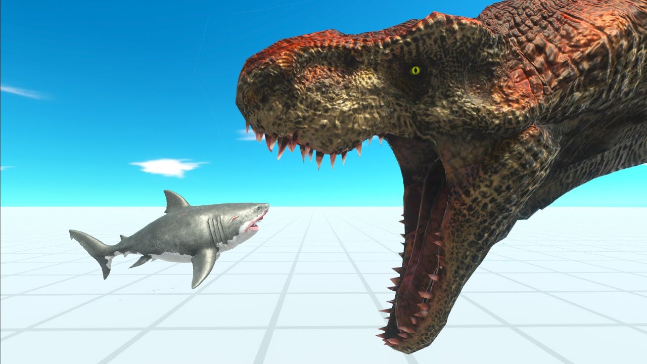 Mini mutant megalodon vs every boss factions animal revolt battle simulator