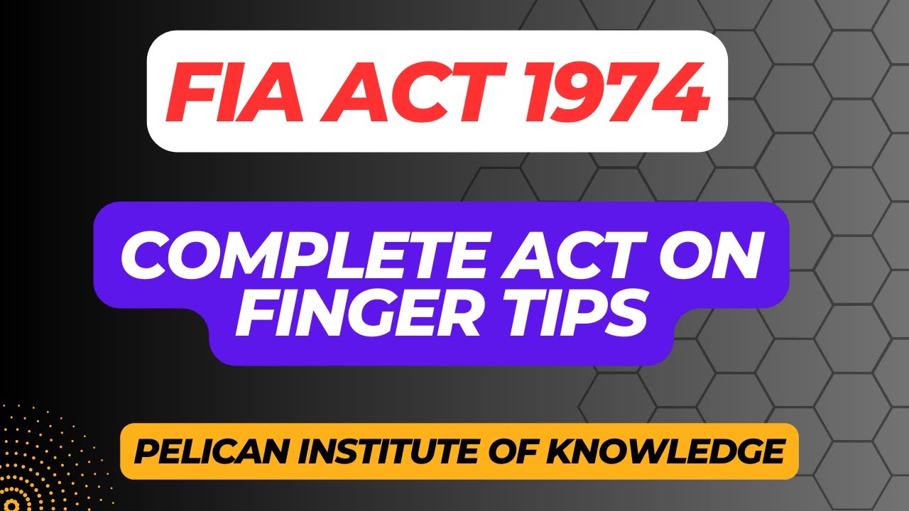#FIA Act 1974 for FIA Test (Complete 16 MCQs) | #FIA Act 100+ Most Repeated MCQs with Explaination