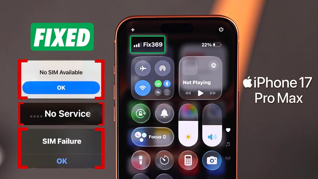 iPhone 17 Pro Max | Pro — Нет SIM-карты | Нет сети | Поиск | Ошибка SIM-карты | Недействительная ...