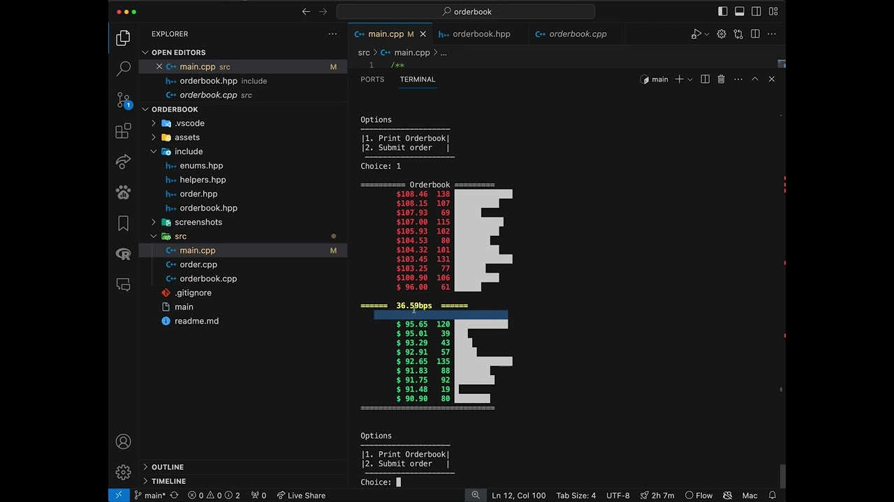 My C++ Orderbook