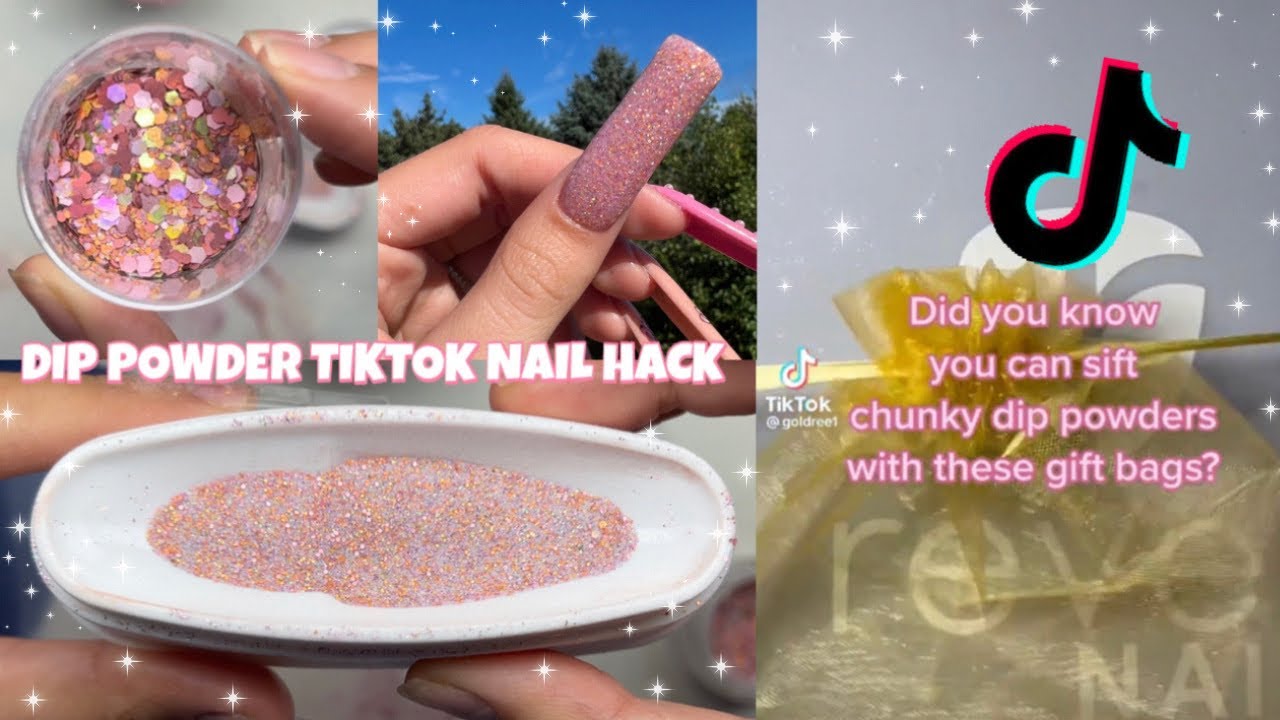 TRYING A TIKTOK GLITTER DIP POWDER NAIL HACK | DOES IT WORK? 😳 DOUBLE DIP AUGUST DELUXE MYSTERY BOX