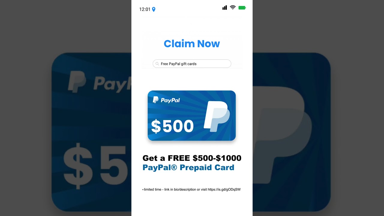 Free $500-$1000 PayPal Prepaid Cards go to  