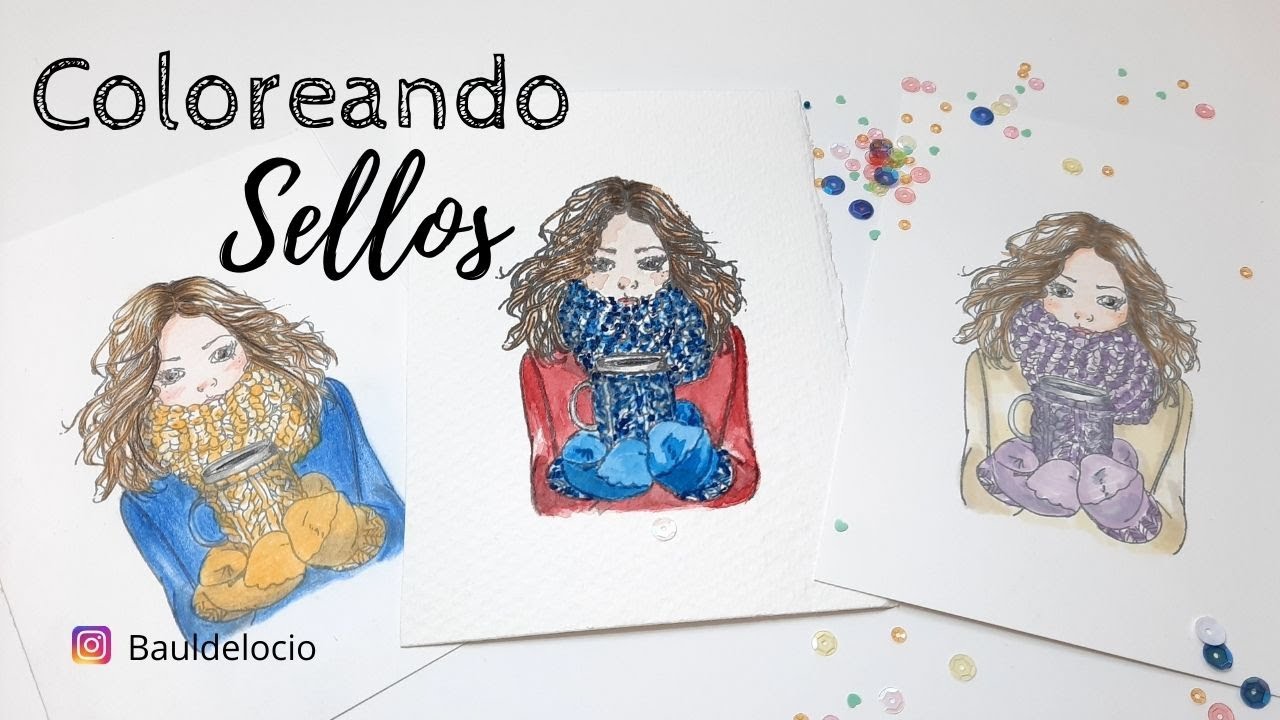💕 CÓMO COLOREAR SELLOS DE SCRAPBOOKING  ✨ Rotuladores, acuarelas, lápices