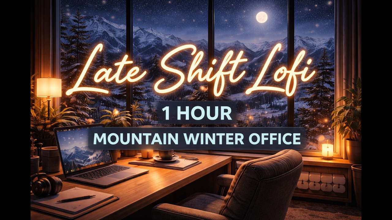 Late Shift Lofi Winter Mountain Office chill vibes