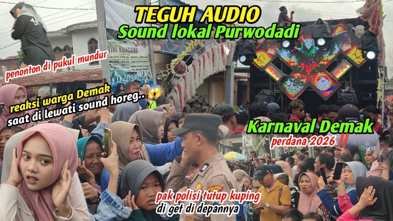 Penonton kena prank‼️sampai di pukul mundur.. Teguh audio bikin warga panik karnaval Wonosalam Demak