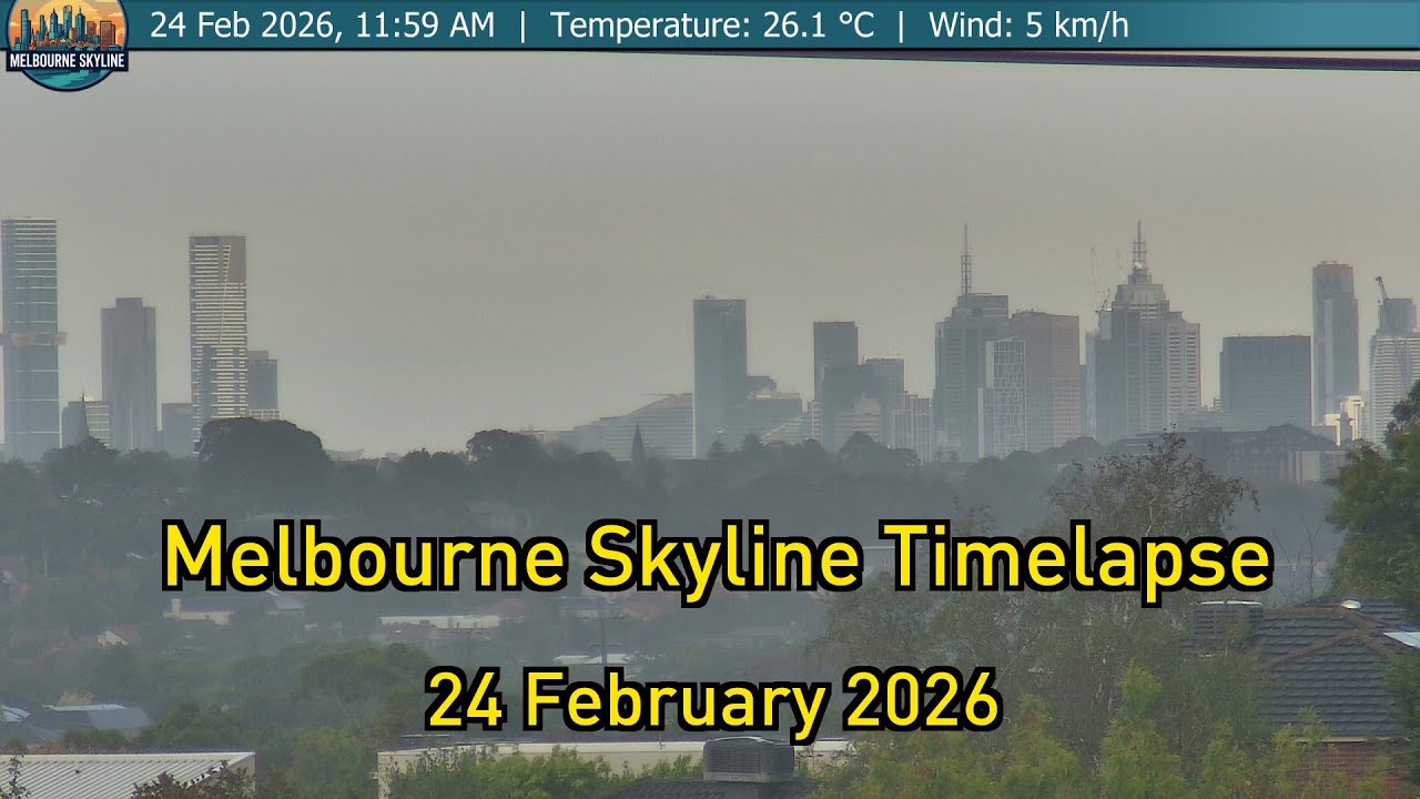 Timelapse! L: 16°C, H: 27°C 🌡️ Melbourne Weather Speedrun, 24th February 2026