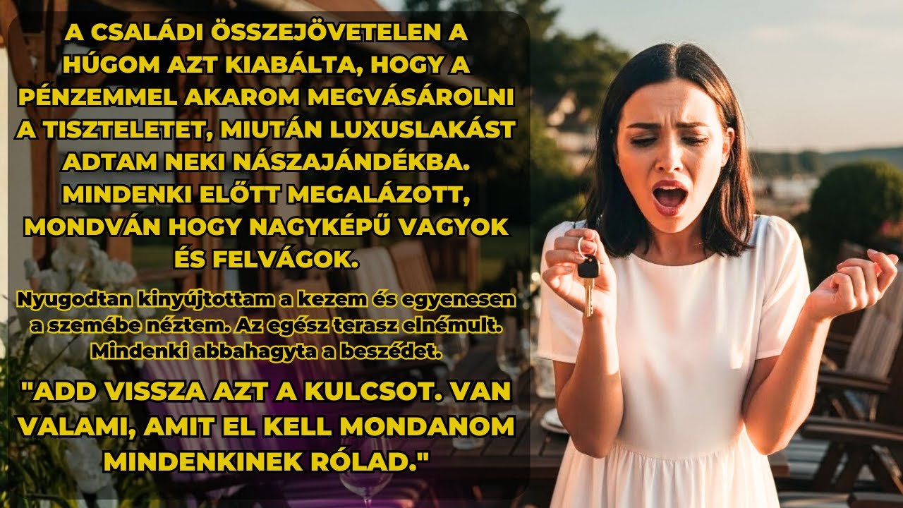 Nővéremnek nászajándékba adtam egy luxuslakást. A reakciója miatt azonnal visszavettem