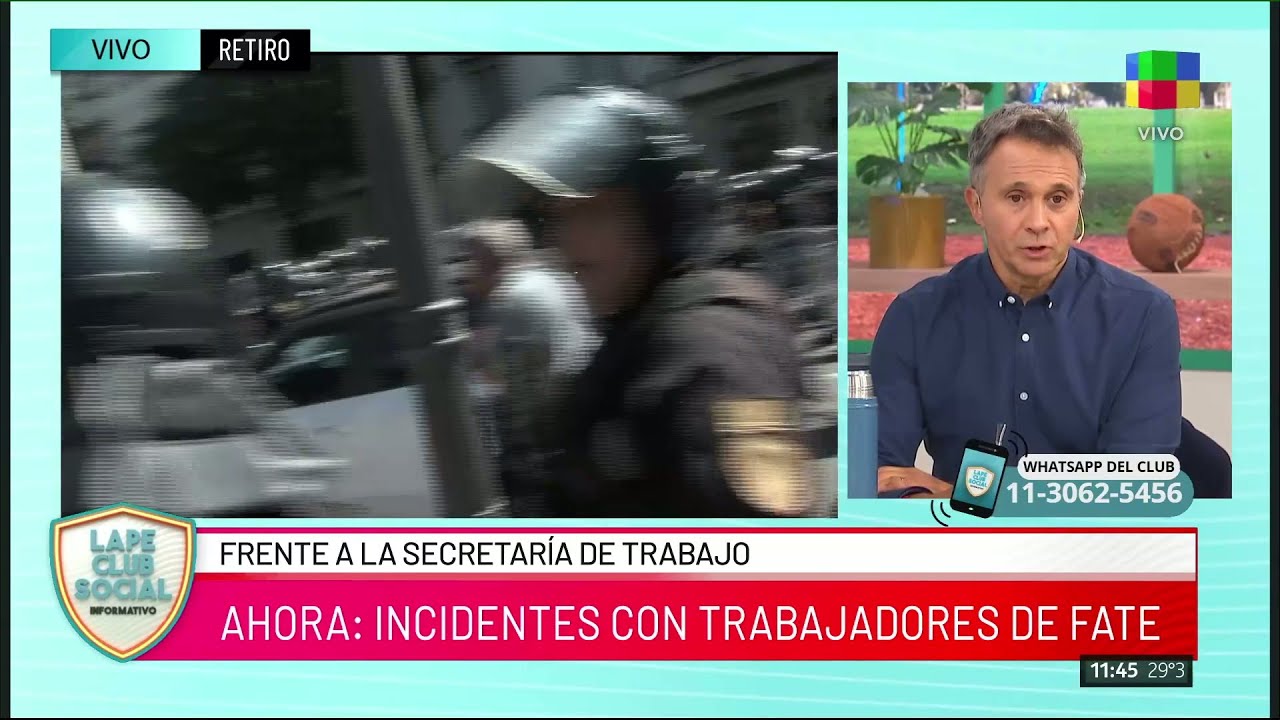 🔴  INCIDENTES CON TRABAJADORES DE FATE FRENTE A LA SECRETARÍA DE TRABAJO