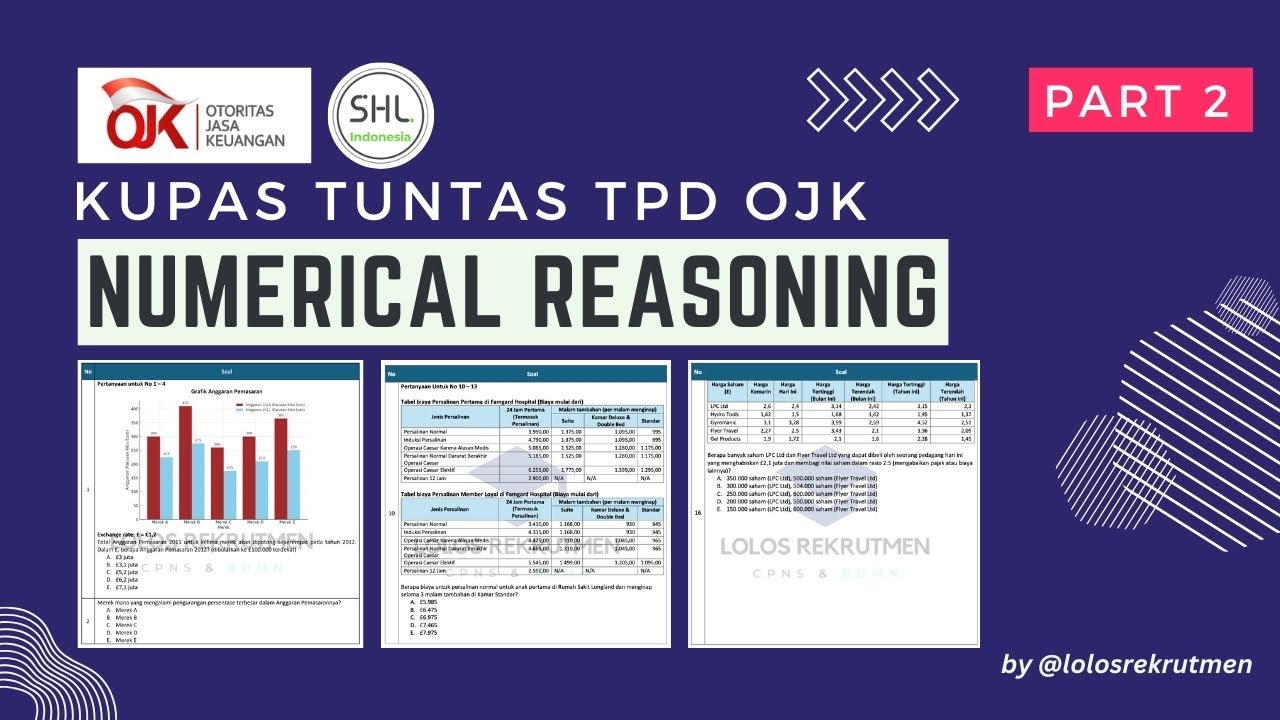 Pembahasan Tes Potensi Dasar (TPD) PCS & PCT OJK | Part 2 Pembahasan Numerical Reasoning SHL