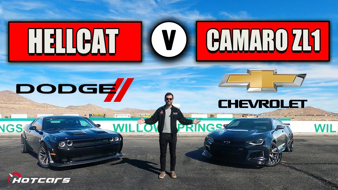 Track Test: Challenger Hellcat Vs Camaro ZL1 At Willow Springs!