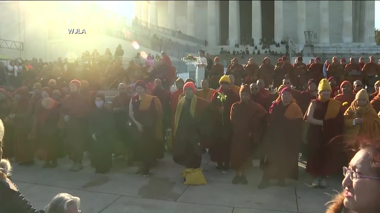 Buddhist monks on Walk for Peace in DC