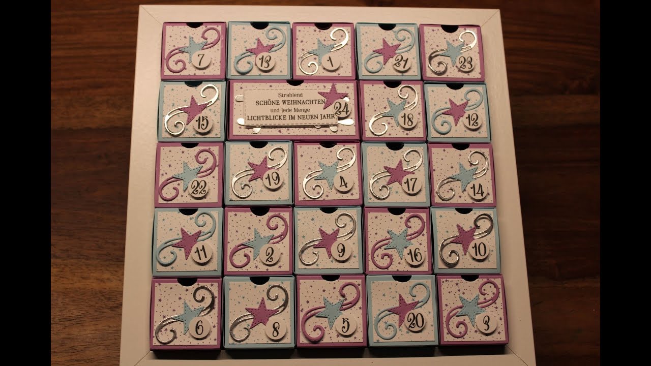Adventskaleder im Bilderrahmen mit Sternenglaz von Stampin ` UP!